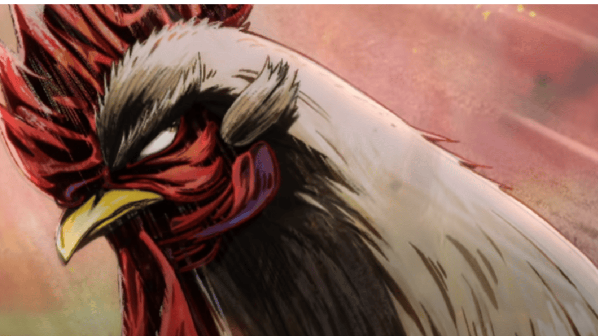 Keiji fighting monsters in Rooster Fighter