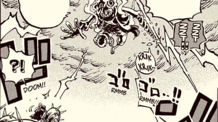 Luffy channeling lightning and Haki