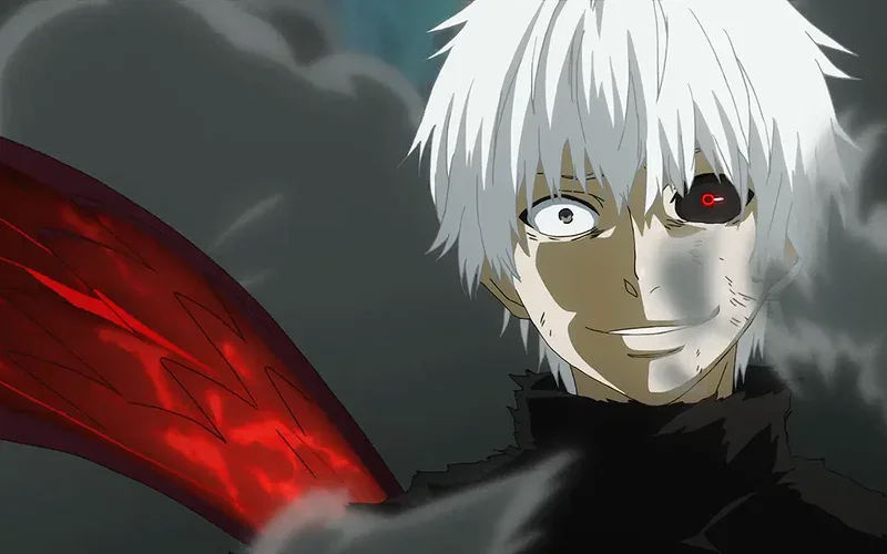 Kaneki Ken with white hair