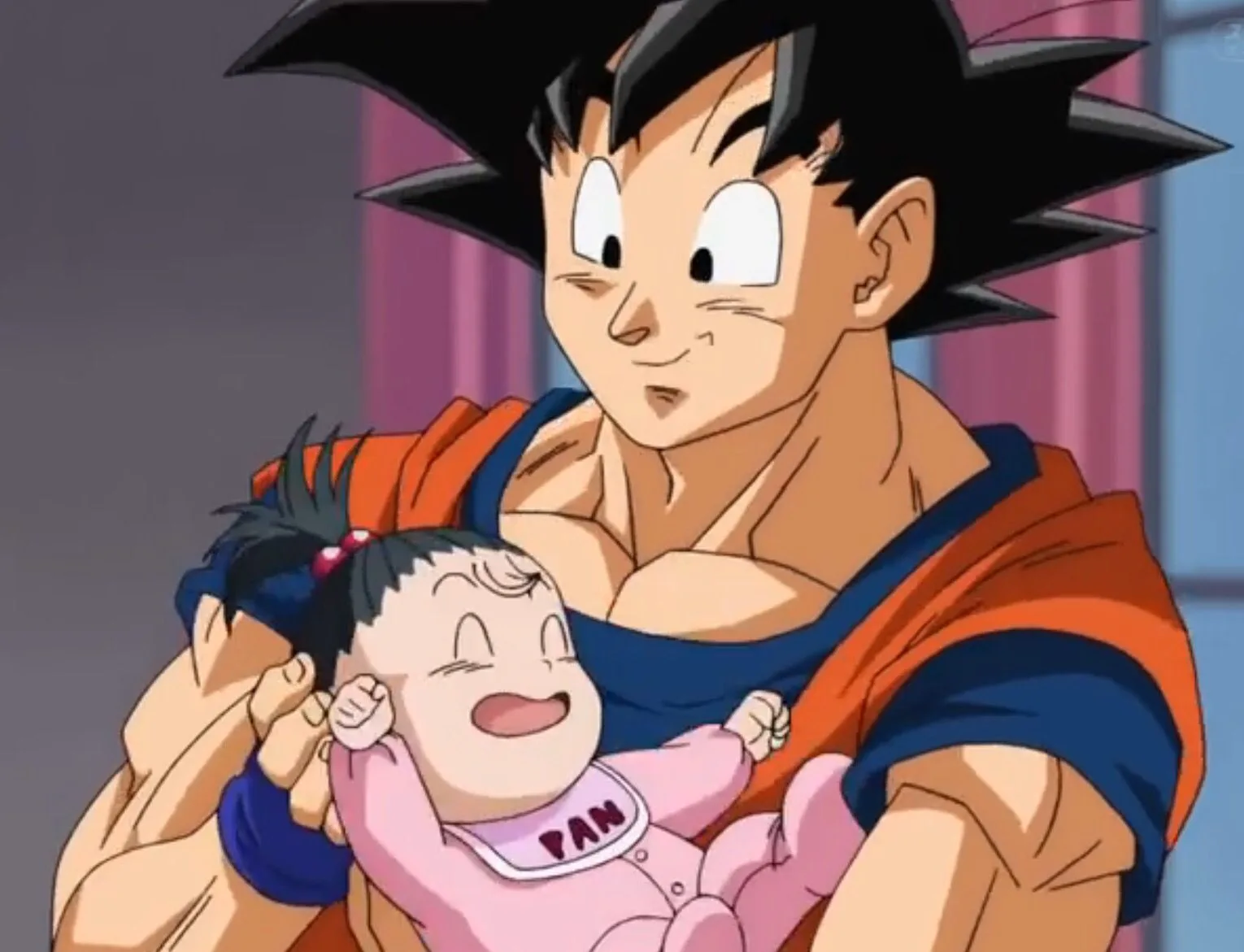 Goku's grandfather holding Pan