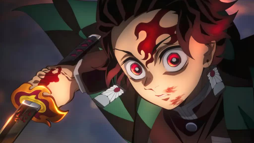 Tanjiro's battle in Episode 19