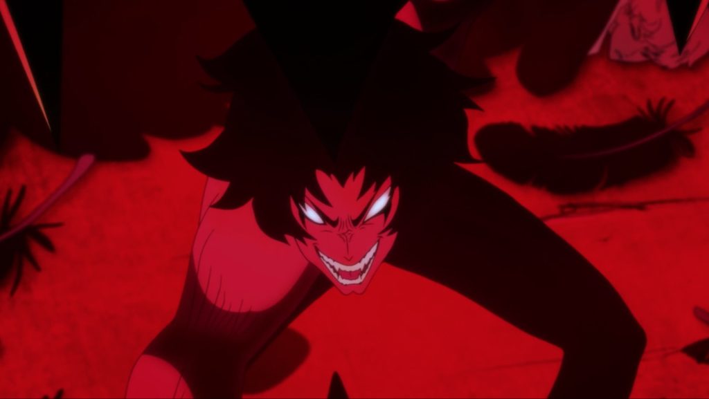 Akira Fudo transforming into Devilman