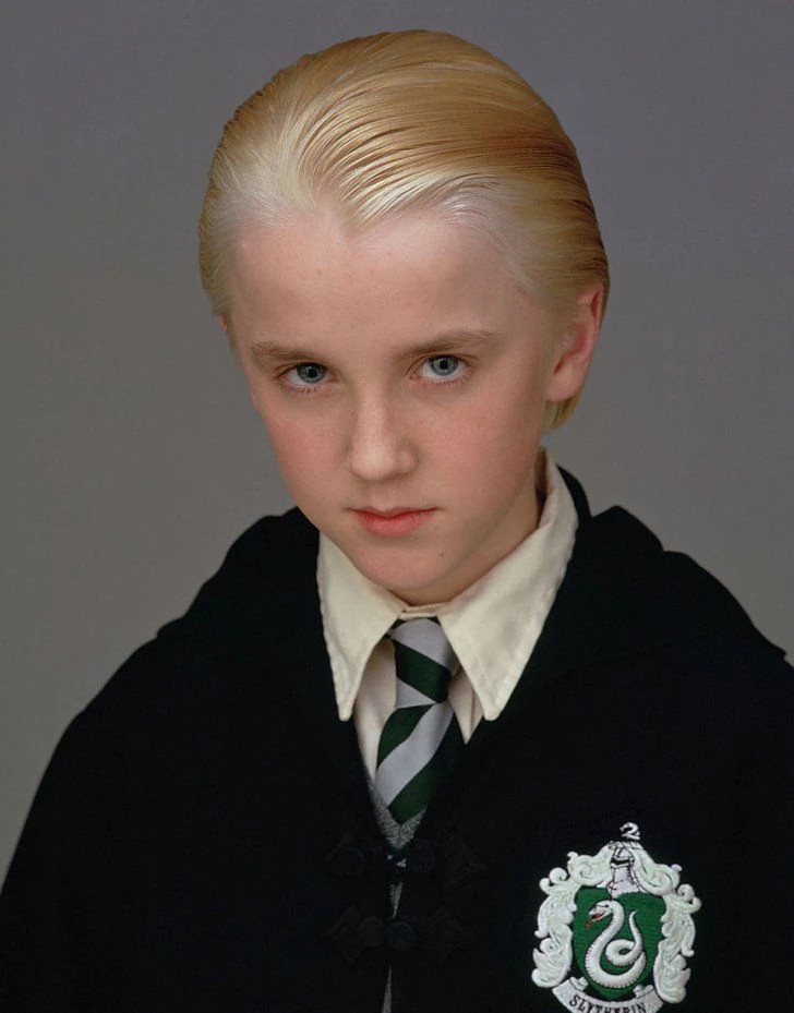 Tom Felton left a lasting impression as a handsome Draco with perfectly slicked platinum blonde hair and a proud, aristocratic glare