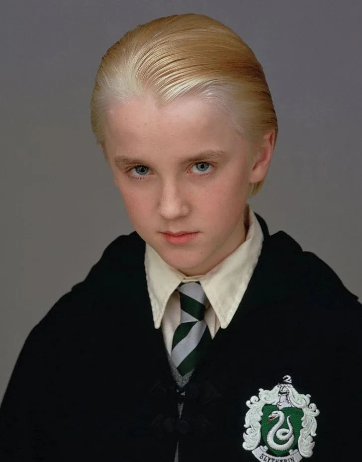 Tom Felton left a lasting impression as a handsome Draco with perfectly slicked platinum blonde hair and a proud, aristocratic glare