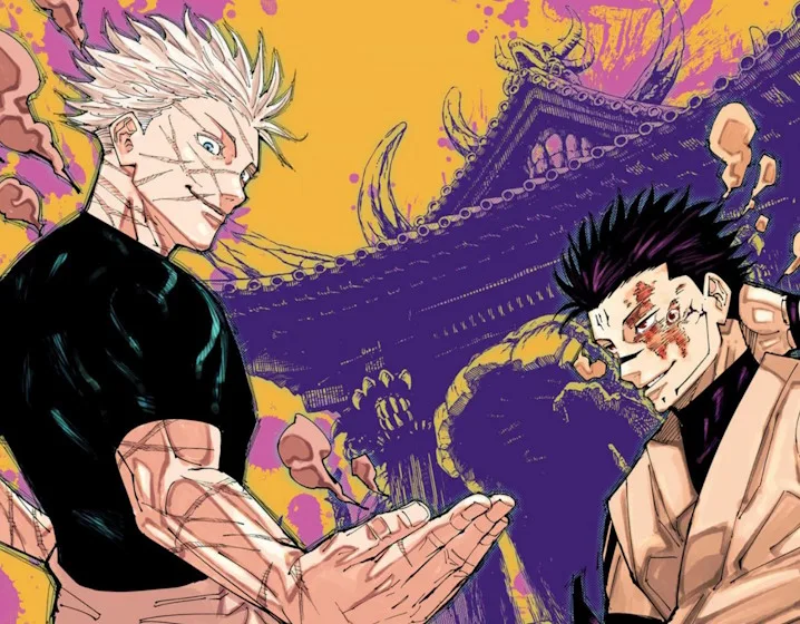 Gojo vs Sukuna colored artwork