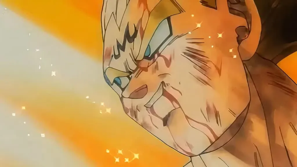 Majin Vegeta with M symbol on forehead