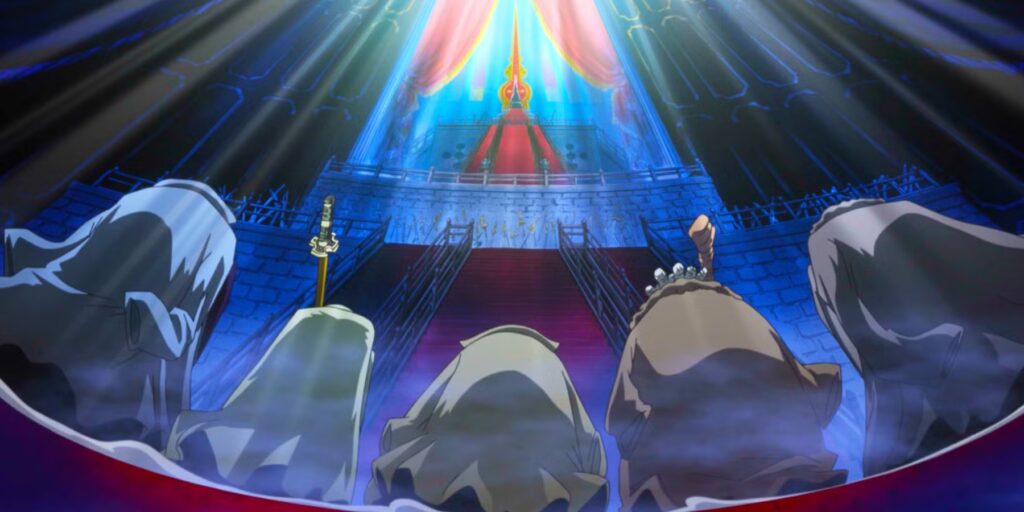 Five Elders bowing to Imu in One Piece