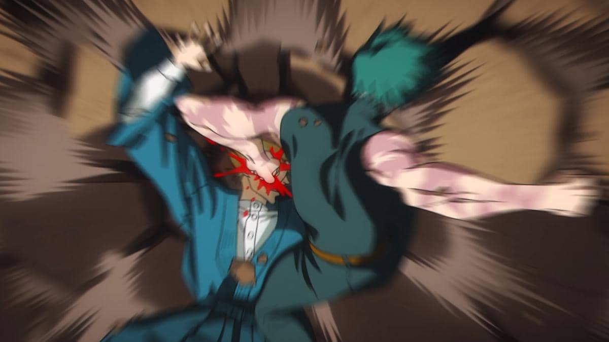 Maki battles Naoya during the Zenin clan massacre