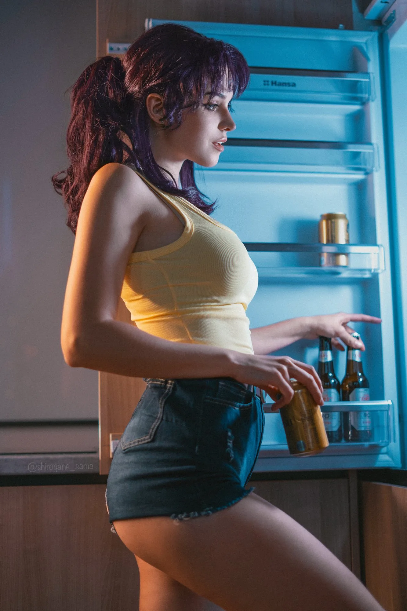 Cosplay detail of Misato's casual outfit