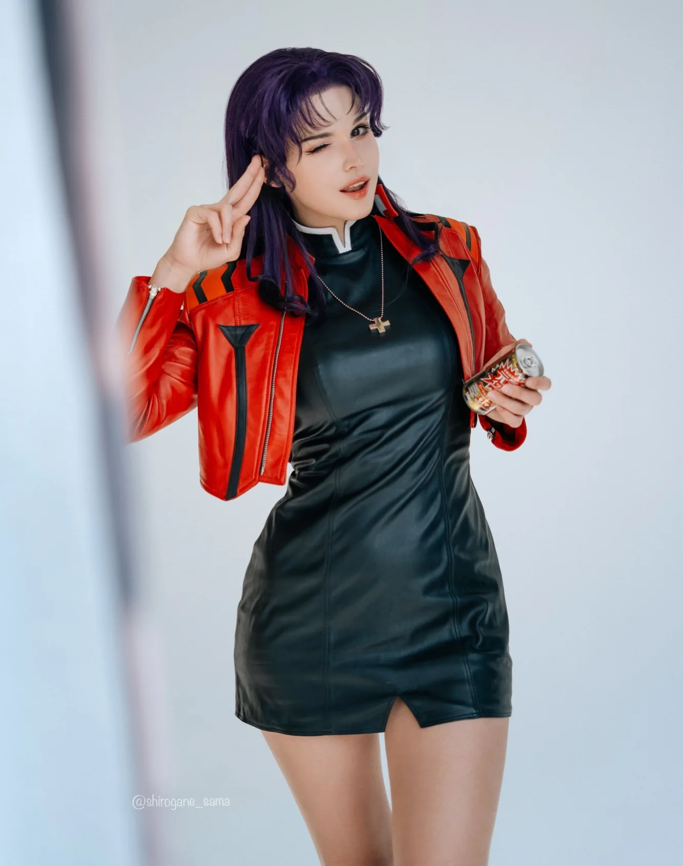 Close-up of Misato cosplay outfit