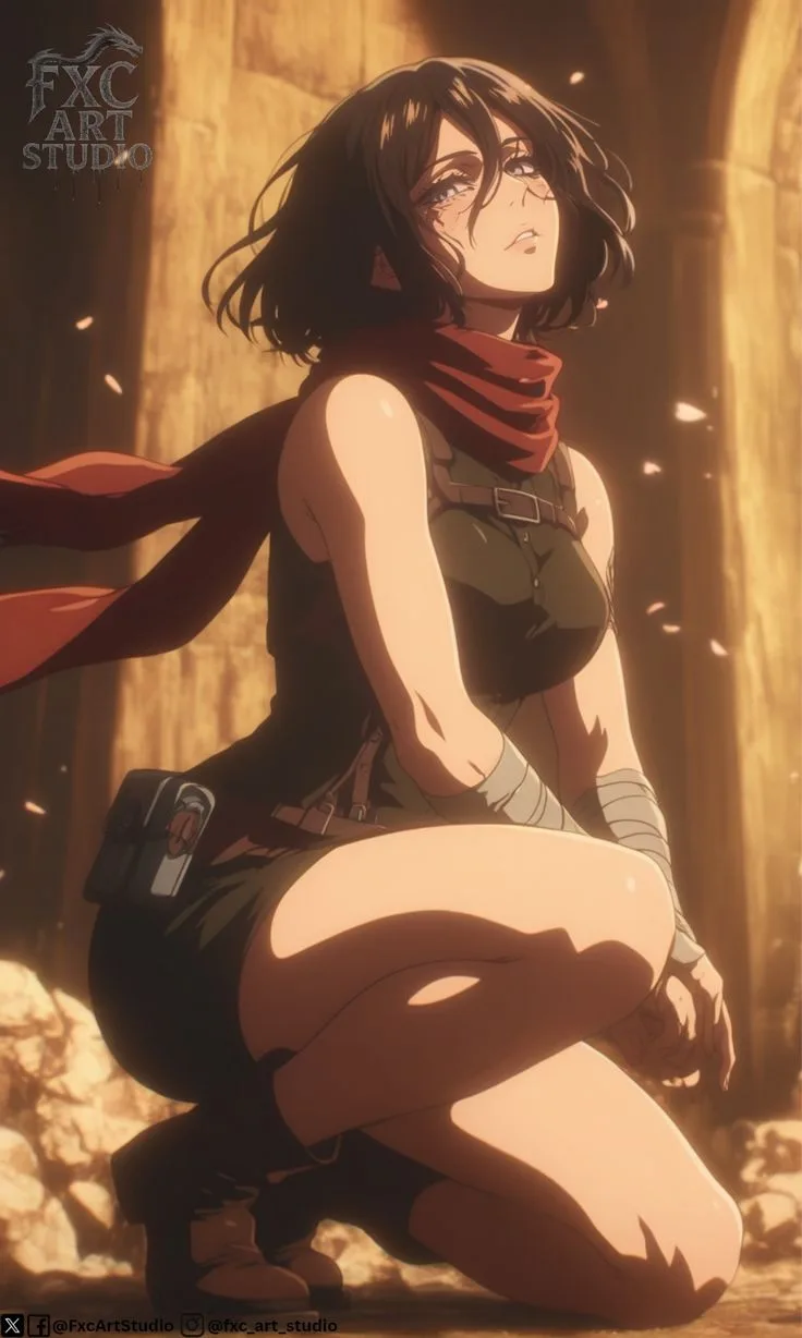 Mikasa Ackerman portrait in AI art