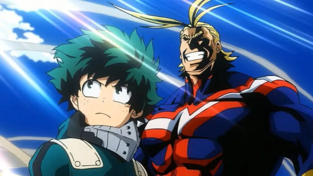 Deku and All Might in My Hero Academia