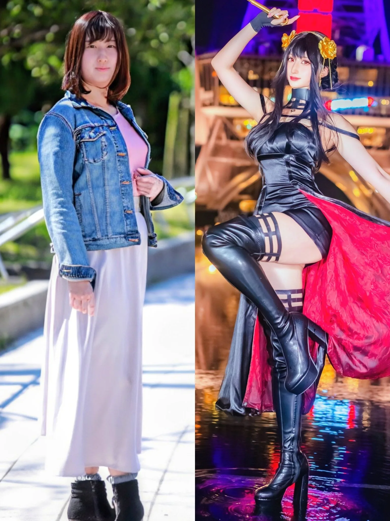 Cosplayer as Yor Forger in alluring bunny outfit