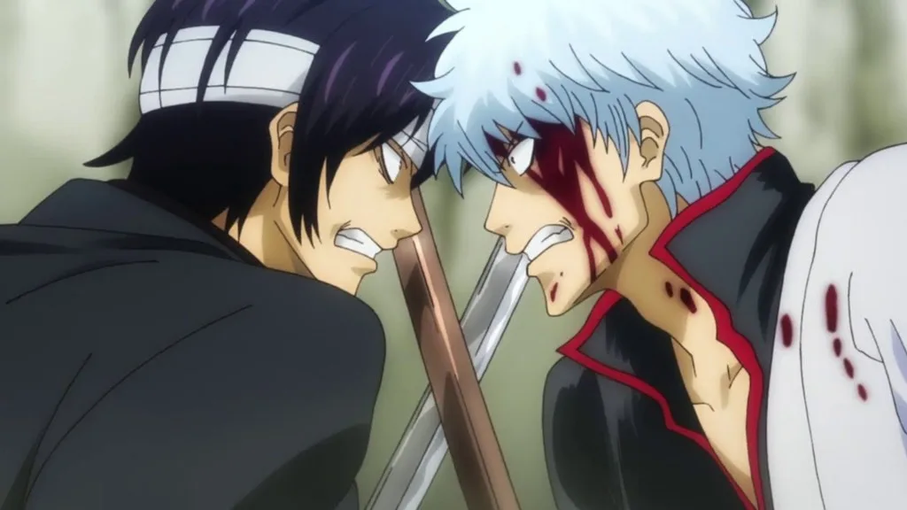 Gintoki vs Takasugi in Gintama
