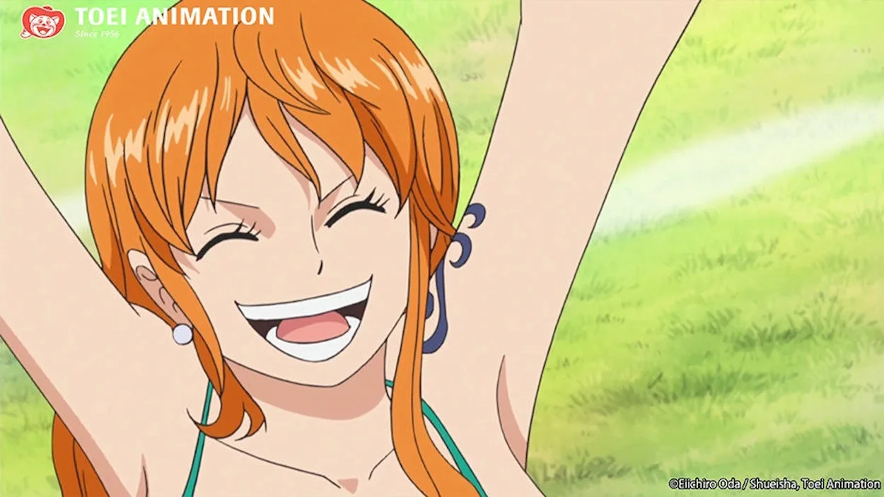 Nami celebrating