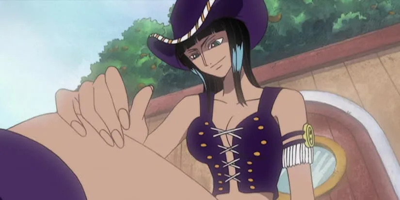 Nico Robin sitting on the Merry-Go