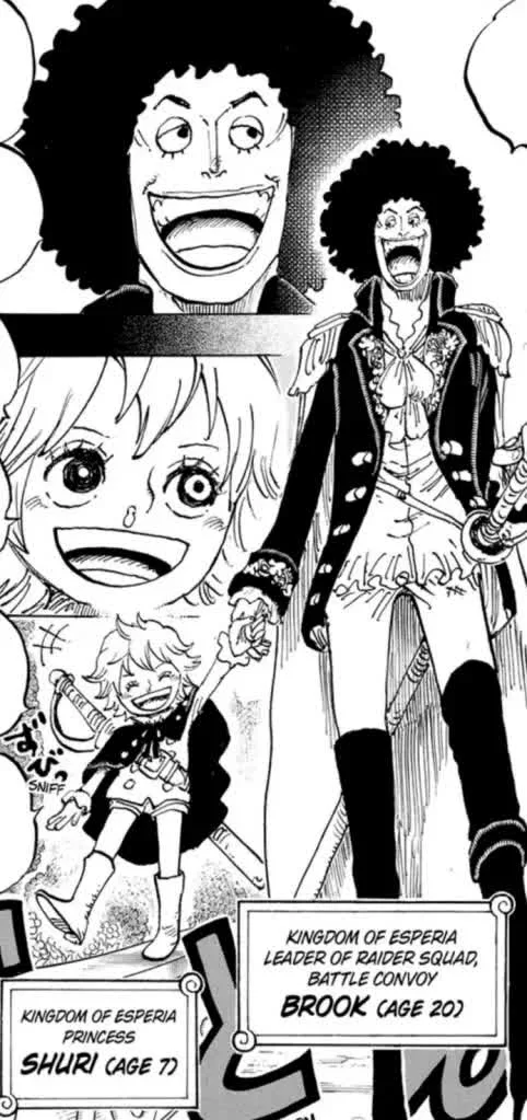 Brook and Holy Knight Gunko in One Piece Chapter 1183