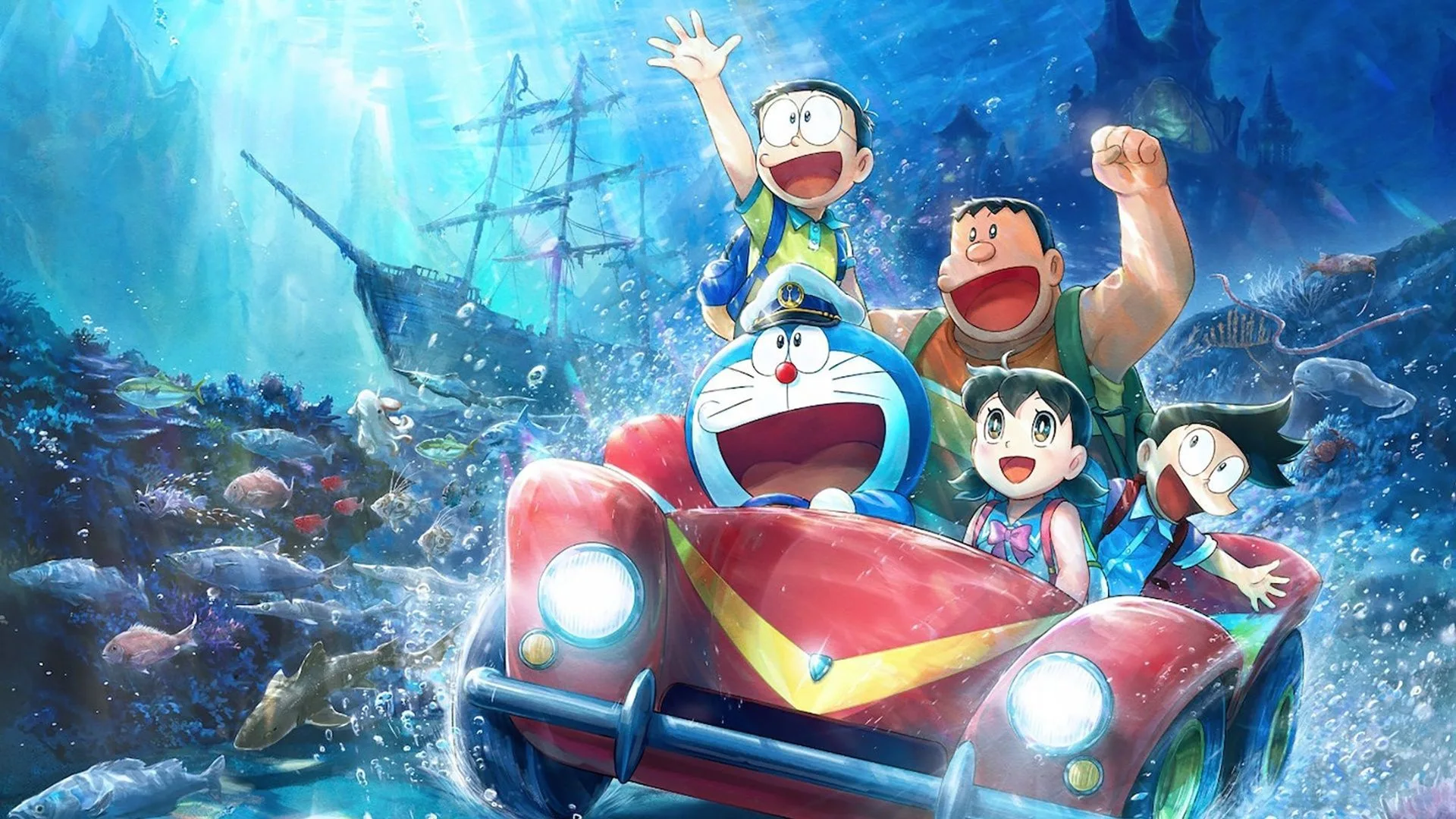 Doraemon and friends with underwater gadgets