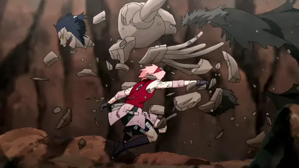 Sakura and Chiyo fight Sasori
