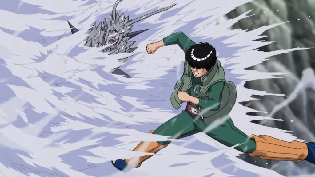 Kisame fights Might Guy