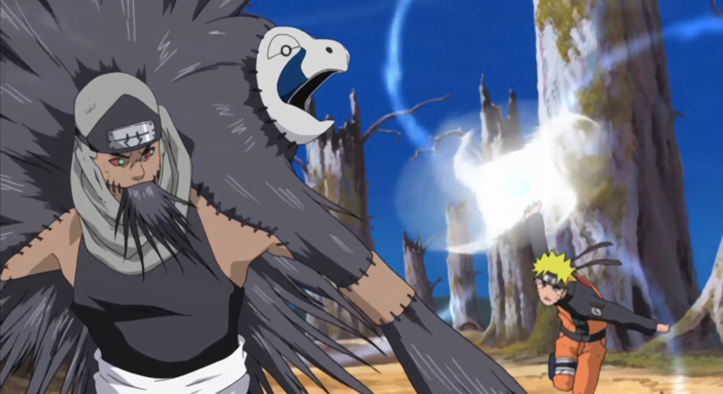 Naruto fights Kakuzu