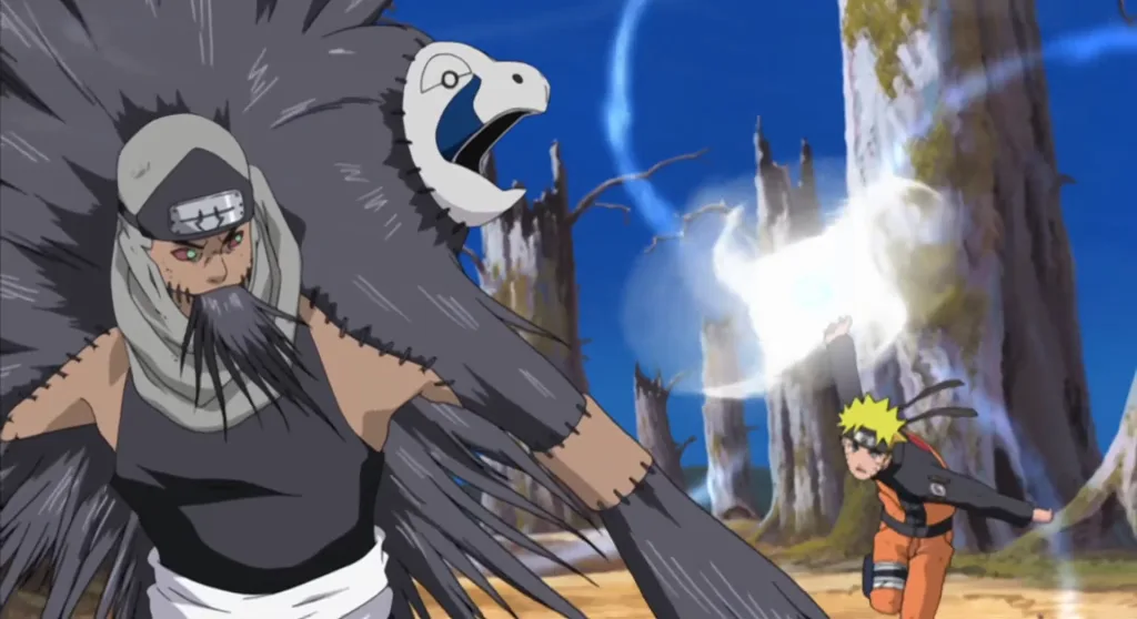 Naruto fights Kakuzu