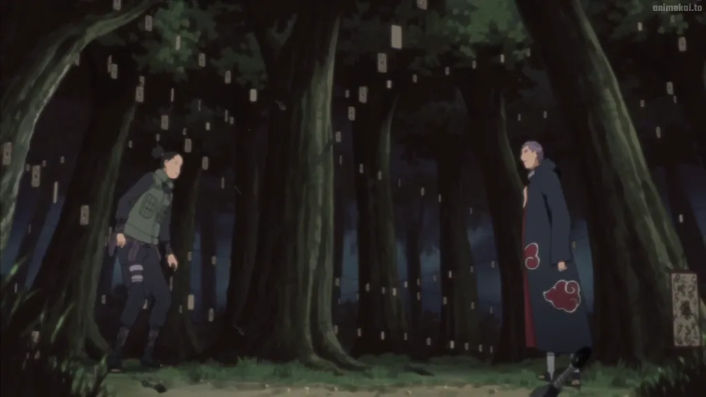 Shikamaru fights Hidan