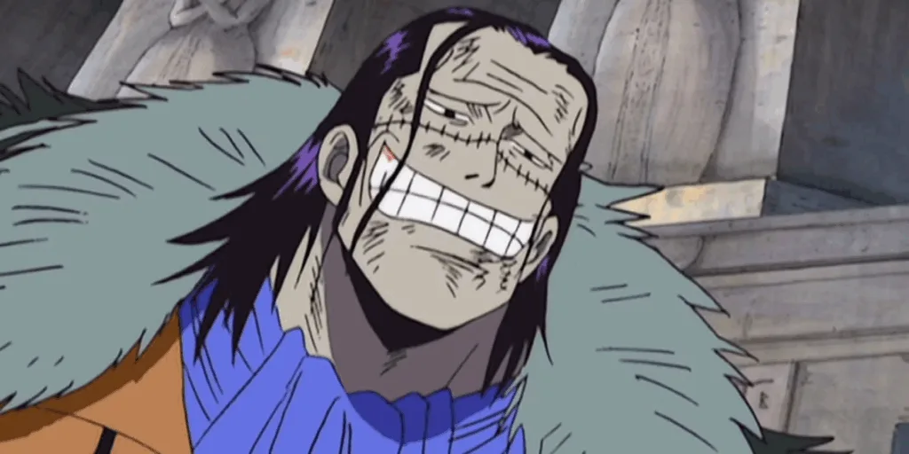 Sir Crocodile smiling evilly in Alabasta
