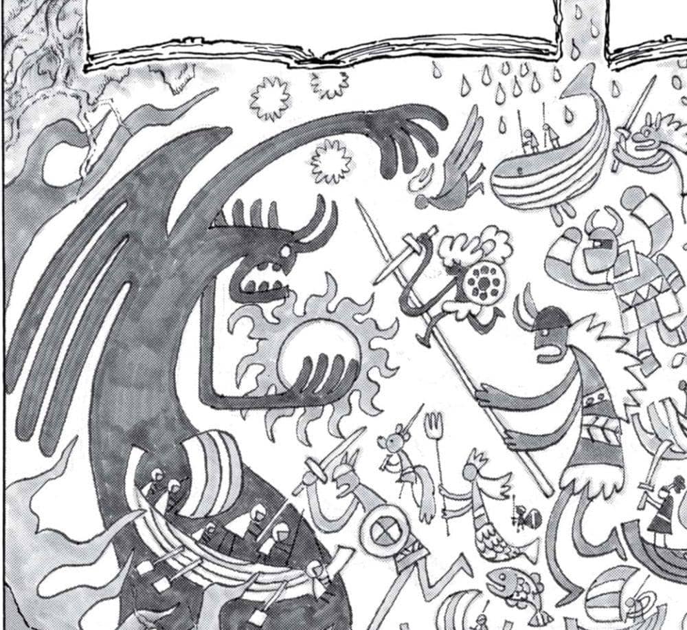 Mural showing the Third World and Luffy