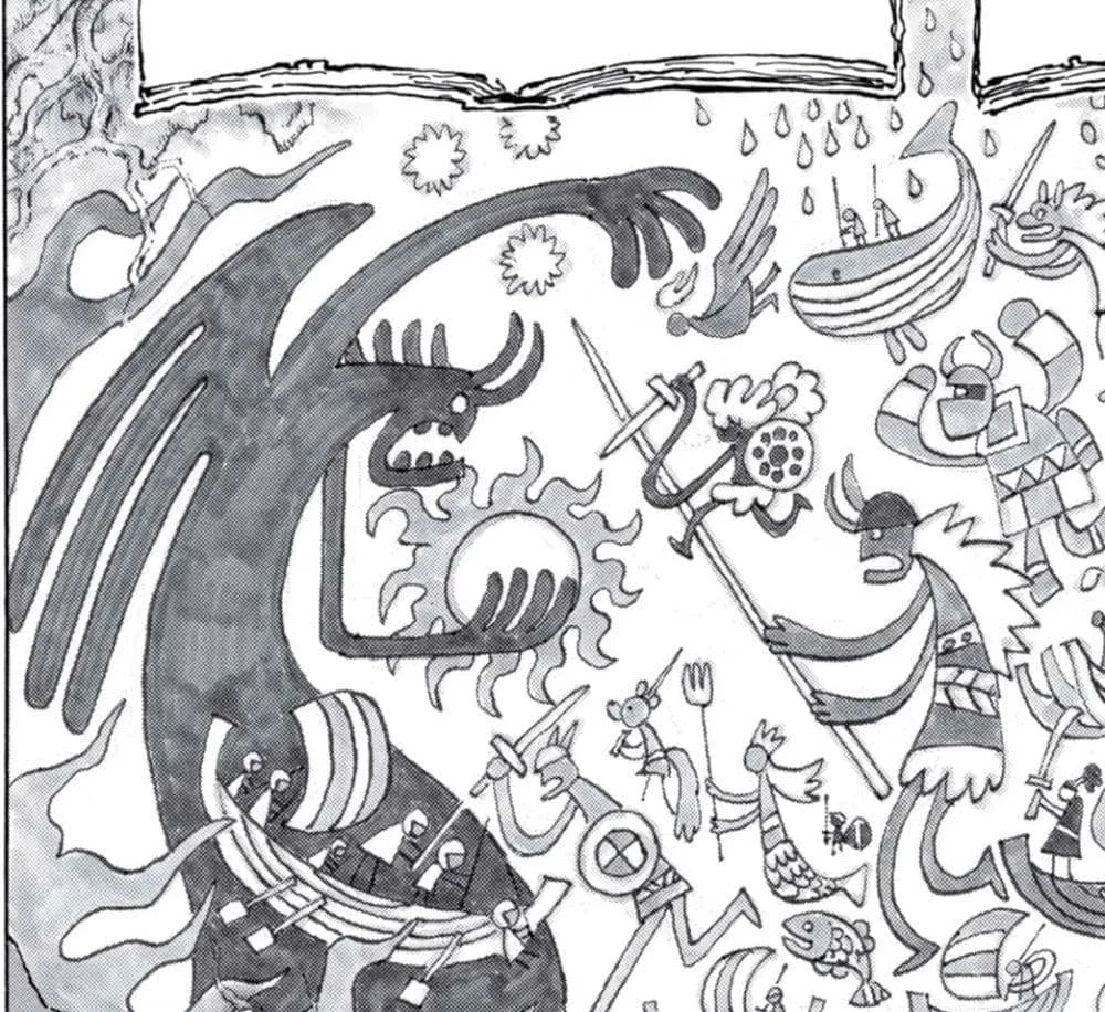 Mural showing the Third World and Luffy