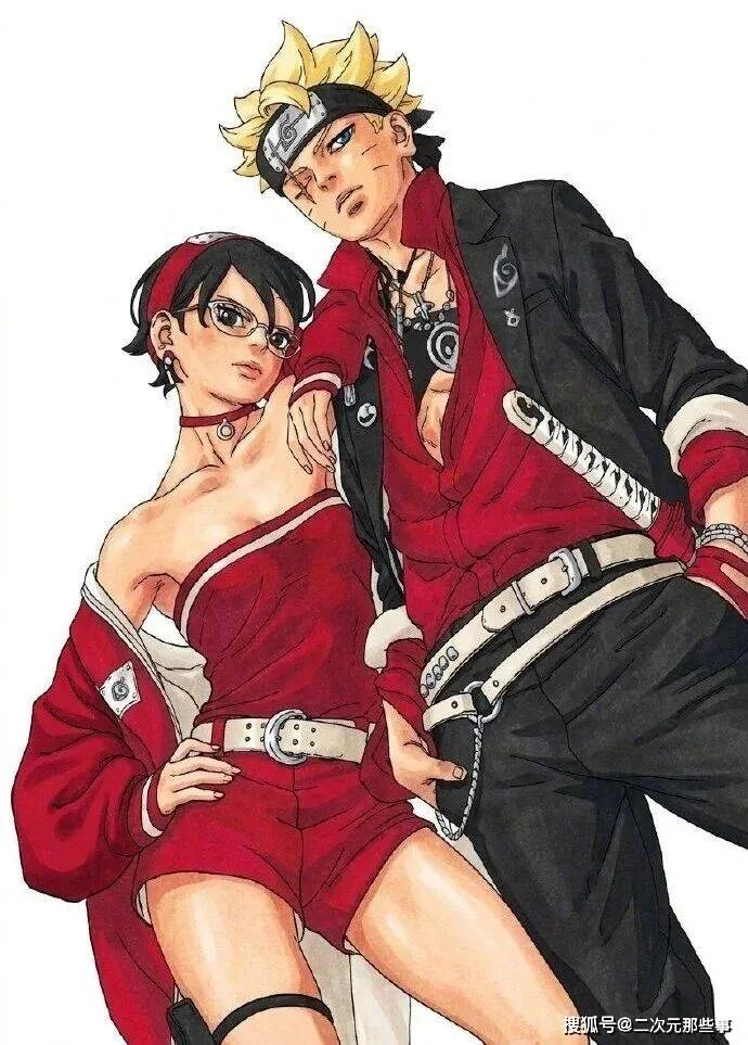 Boruto and Sarada on V Jump cover