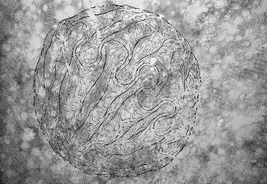 Guts trapped inside a mysterious cocoon