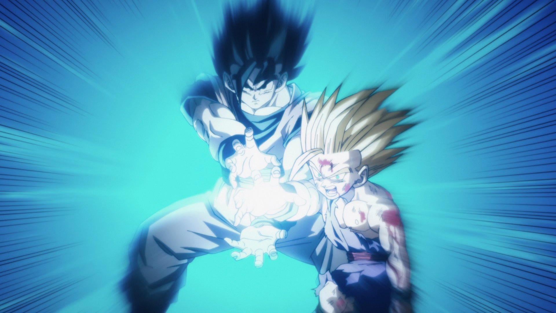 Gohan's Father-Son Kamehameha against Cell