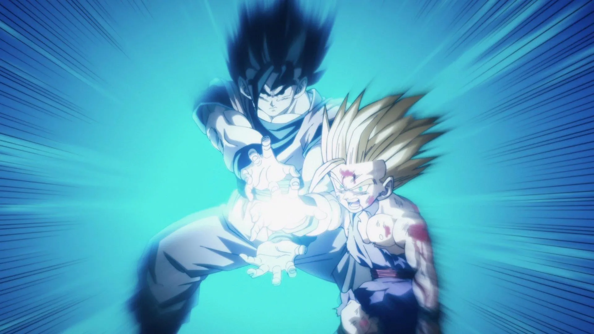 Gohan's Father-Son Kamehameha against Cell