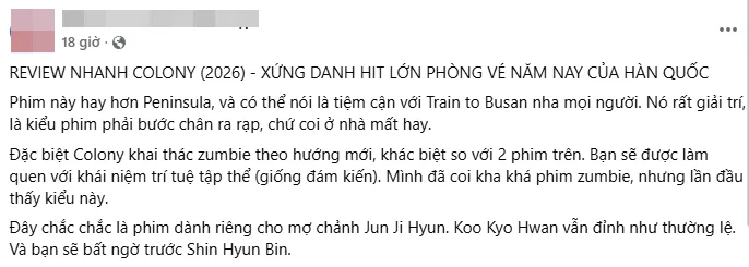 In Vietnam, Colony premiered on June 10 and has received positive early feedback