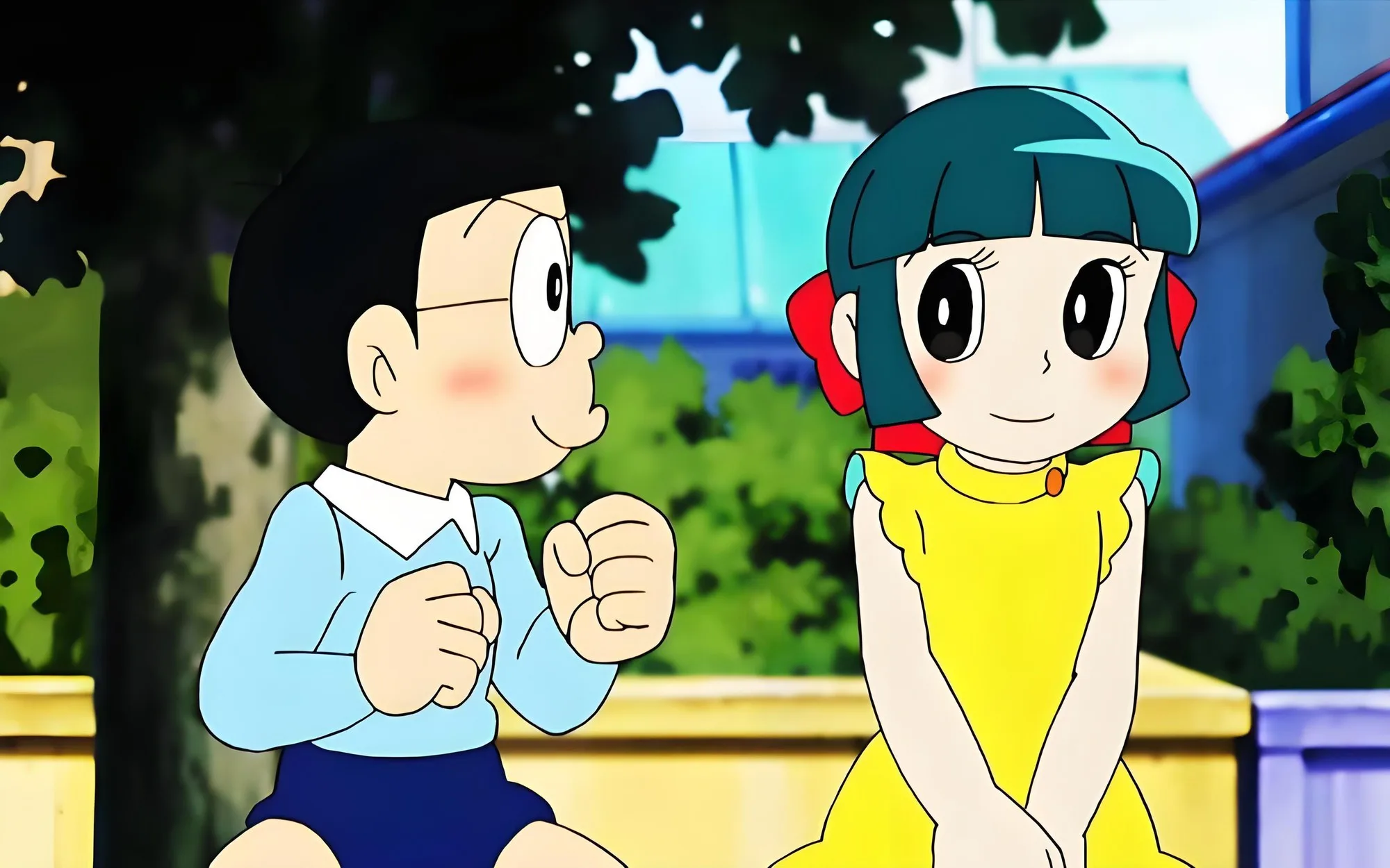 Despite appearances, Nobita is surrounded by many admirers