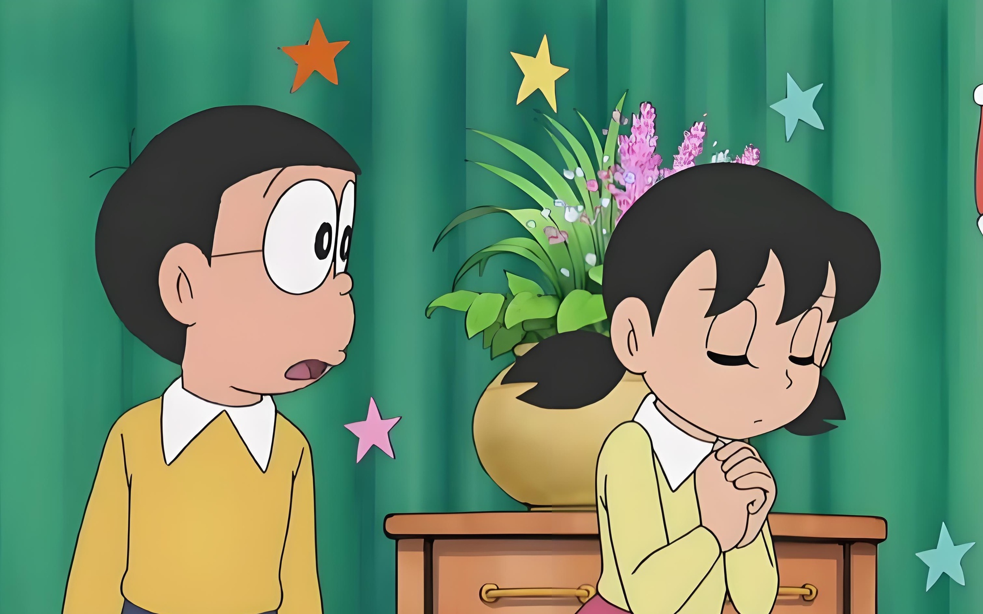 Though clumsy and poor at school, Nobita is sincere and kind-hearted