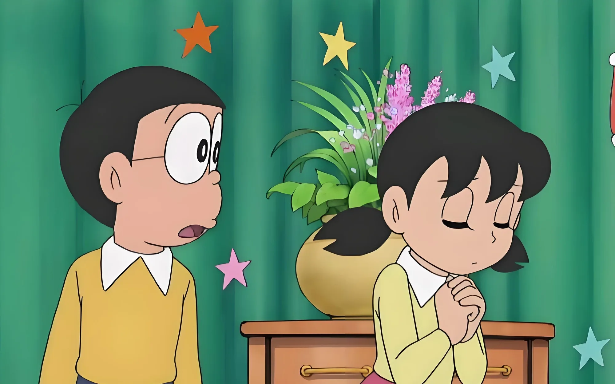 Though clumsy and poor at school, Nobita is sincere and kind-hearted