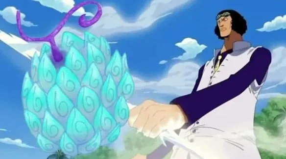 Kuzan using Hie Hie no Mi ice powers