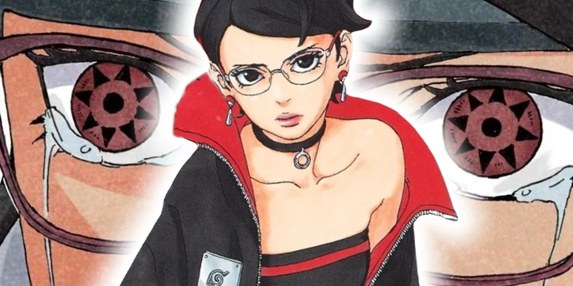 Sarada Uchiha with Mangekyō Sharingan manga panel