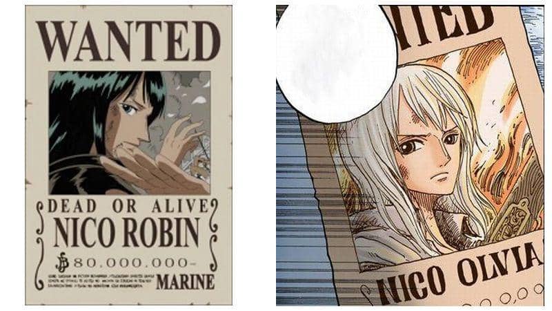 Wanted posters of Nico Olvia and Nico Robin