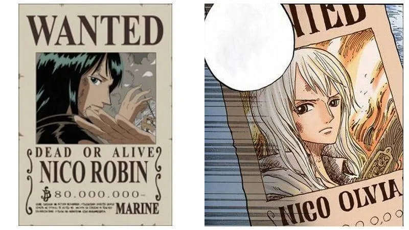 Wanted posters of Nico Olvia and Nico Robin