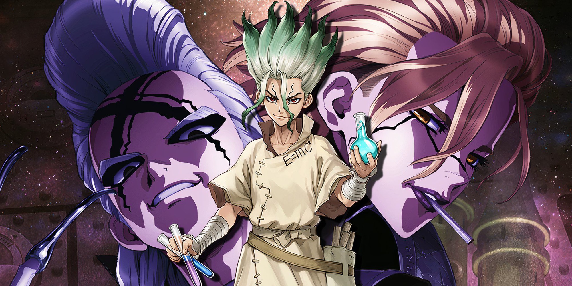 Senku with Xeno and Stanley in Dr. STONE finale