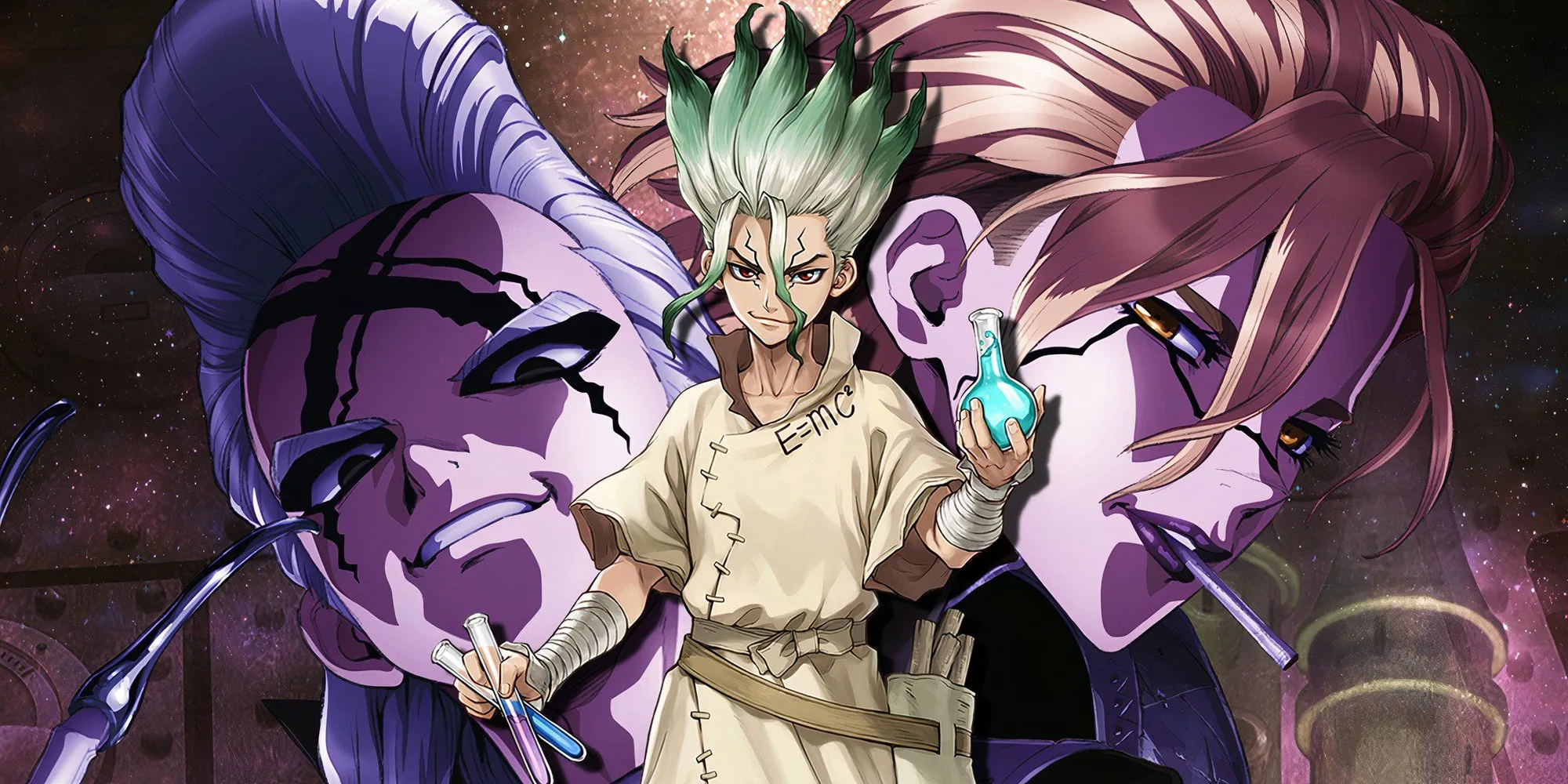 Senku with Xeno and Stanley in Dr. STONE finale