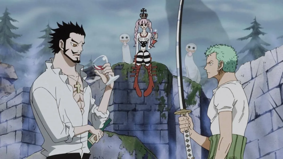 Zoro with Straw Hat crew