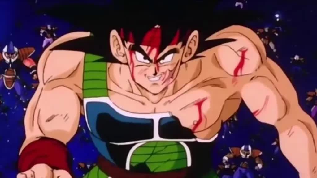 Bardock fighting in space