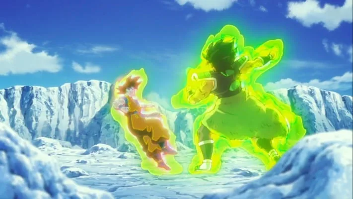 Broly using Aura Trap against Goku