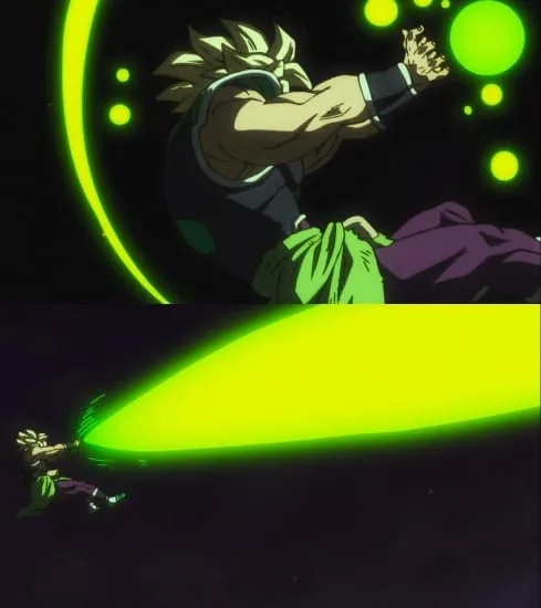 Broly unleashing Gigantic Omegastorm