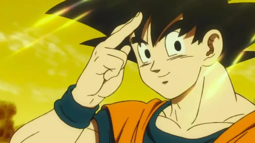Goku saluting