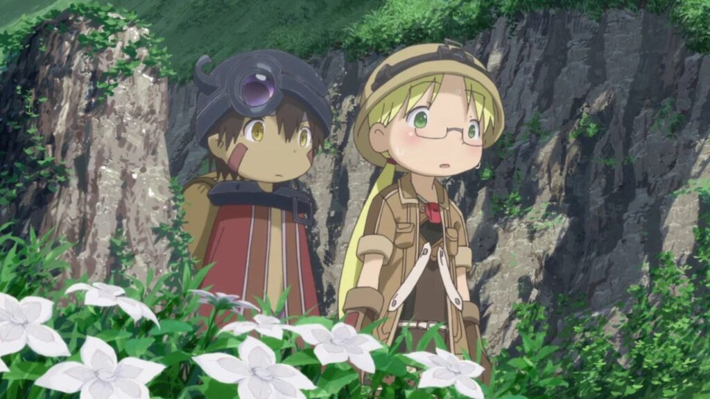 Made in Abyss anime characters Riko and Reg